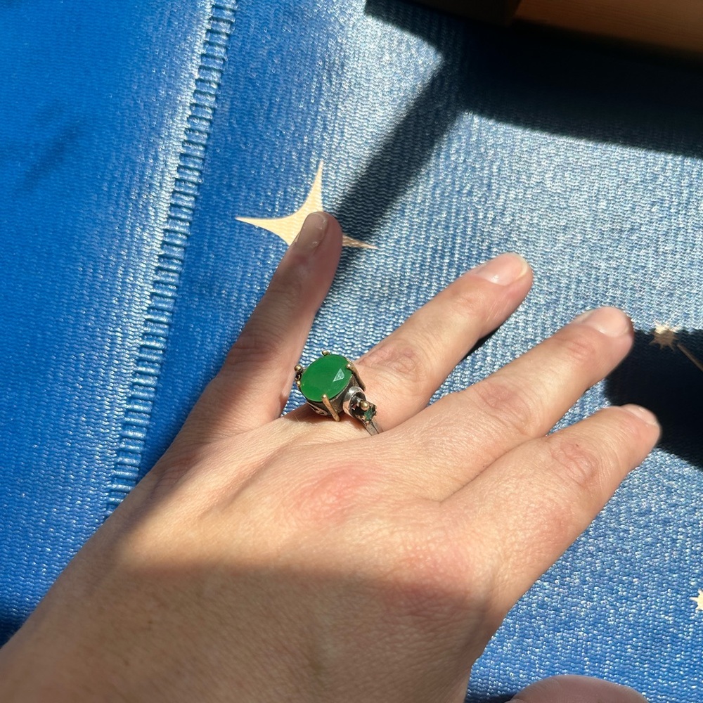 Reversible Emerald And Ruby Marked 925 Silver Rin… - image 3